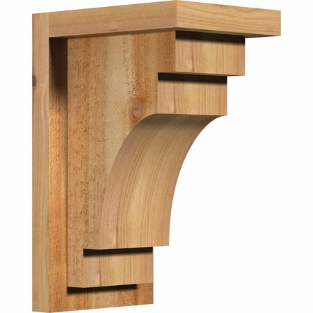 Ekena Millwork Mediterranean Rough Sawn Corbel w/Backplate, Western Red Cedar, 6"W x 8"D x 12"H COR06X08X12MED01RWR